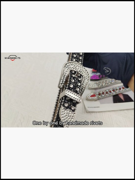 Rhinestone Western Bling Leather Belt Luxury Strap Studded Belts 1.14\